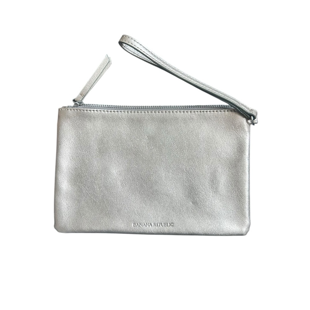 Banana Republic Metallic Silver Wristlet